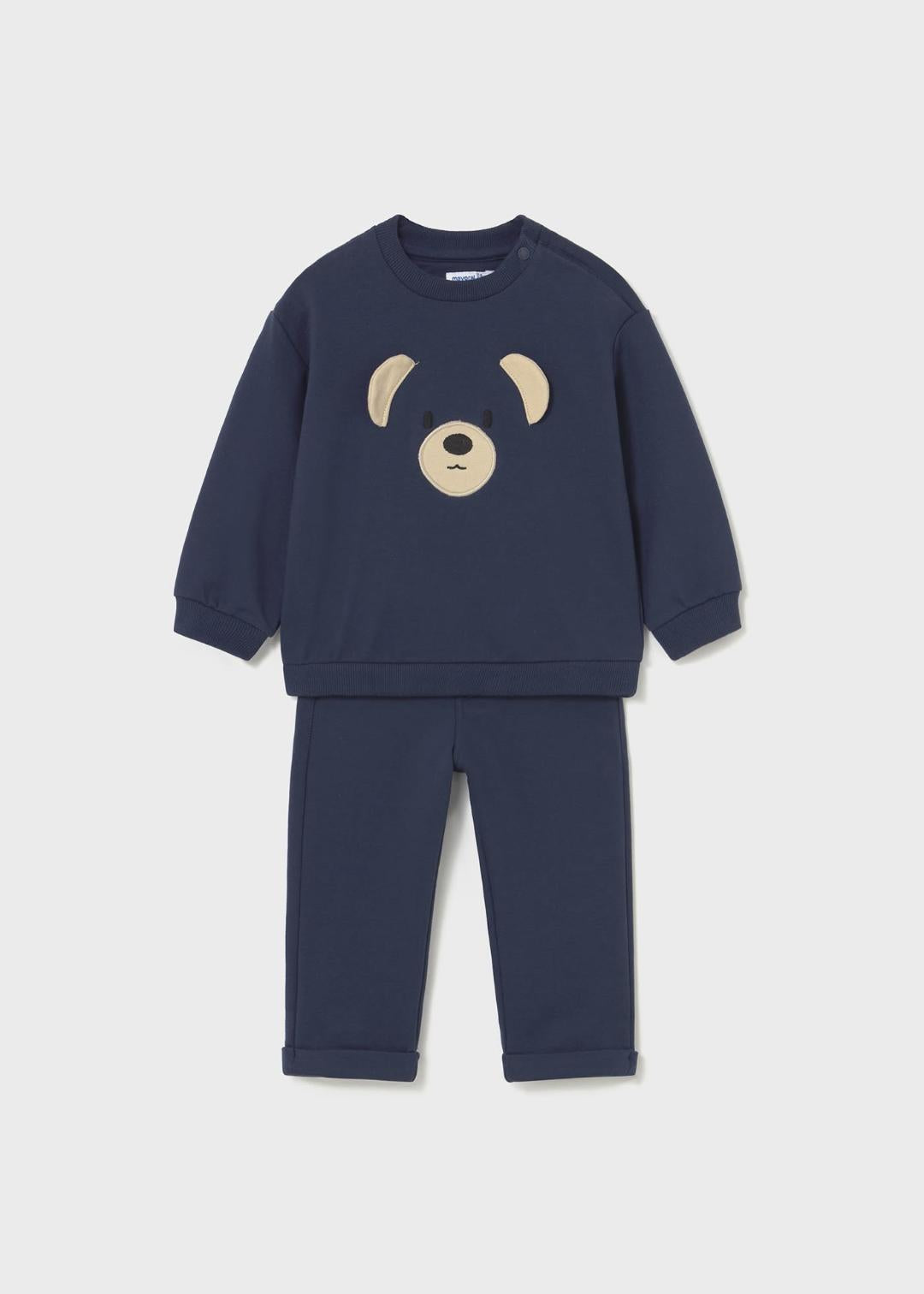 Mayoral Azul | Long Trousers with Bear Sweatshirt
