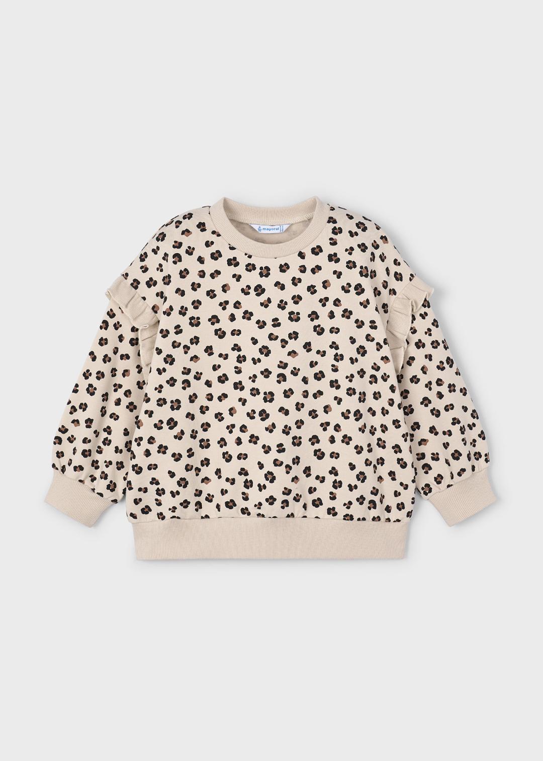 Mayoral Arena Sand | Ruffle Sleeve Pullover Sweatshirt