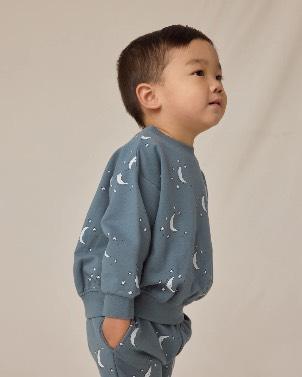 Quincy Mae Ocean Silver Moons | Relaxed Fleece Sweatshirt + Sweatpant Set