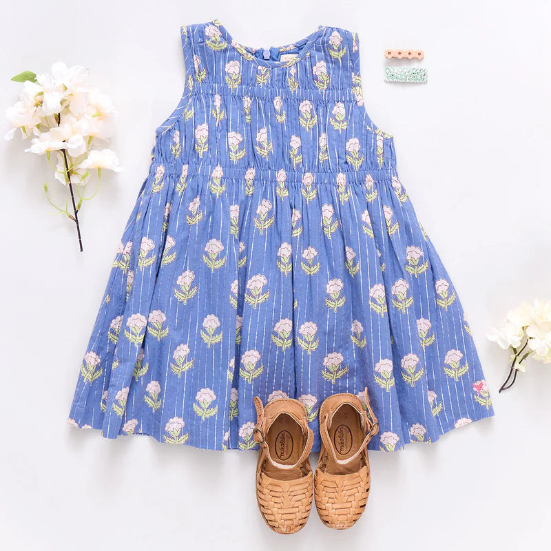 Pink Chicken Periwinkle Small Bud | Sleeveless Waverly Dress