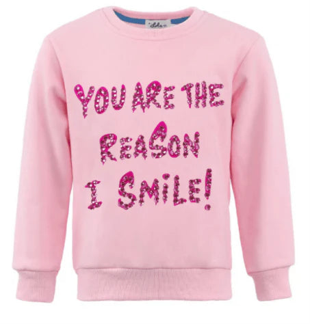 Lola + The Boys Pink | You Are the Reason I Smile Sweatshirt