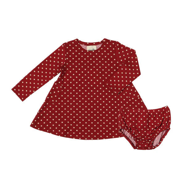 Vignette Burgundy Polka Dot | Leena Dress