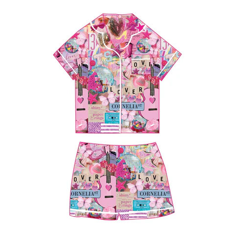 Tweenstyle Swiftie | Satin Short Sleeve Loungewear Set