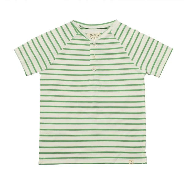 Me & Henry Green & White Stripe | Frigat Raglan Henley