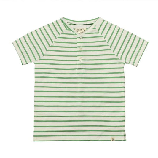 Me & Henry Green & White Stripe | Frigat Raglan Henley