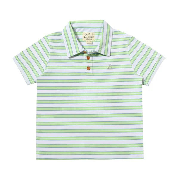 Me & Henry Lime, White, & Blue Pique | Shipping Polo