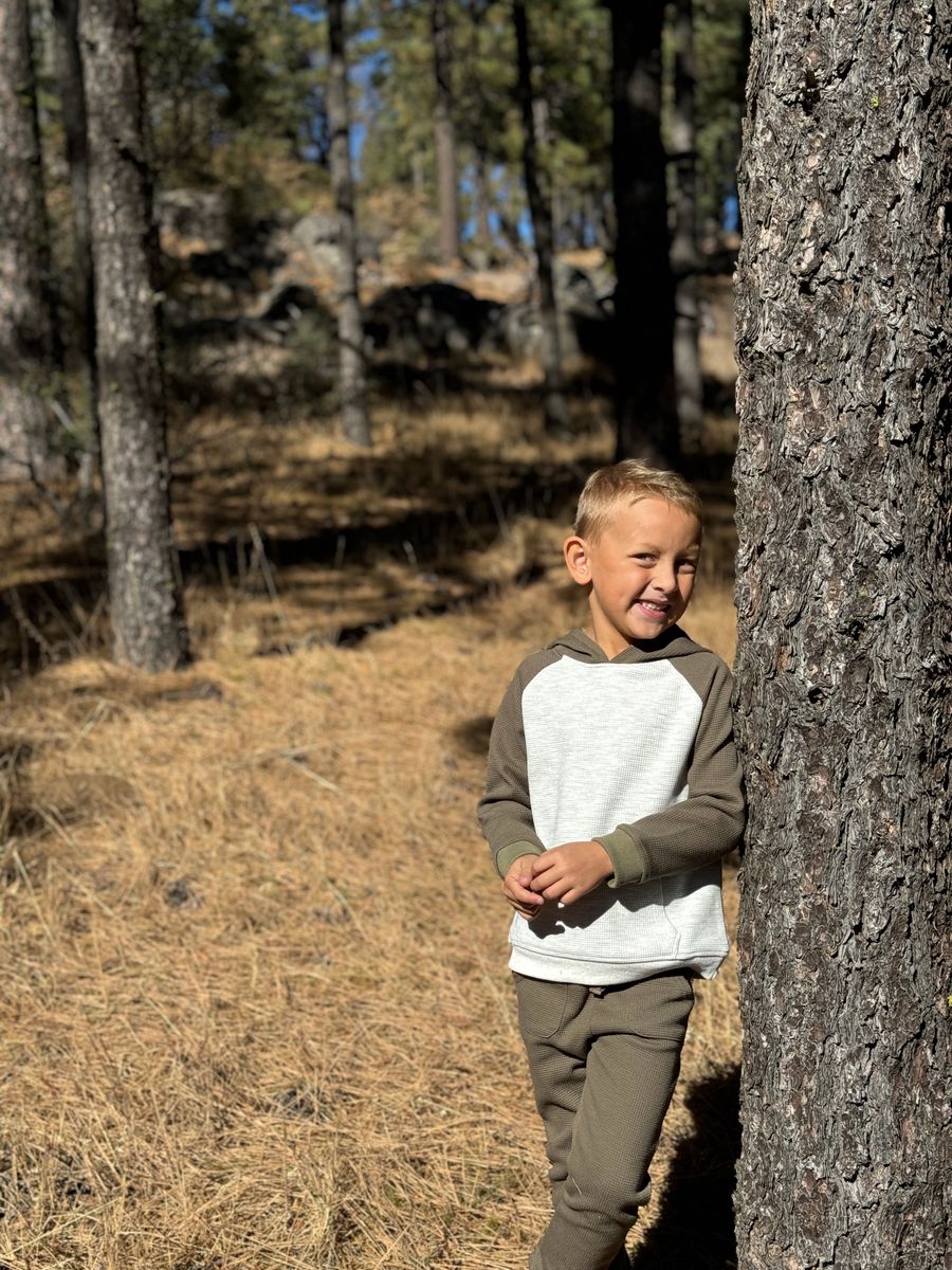 Me & Henry Grey & Olive | James Hooded Top