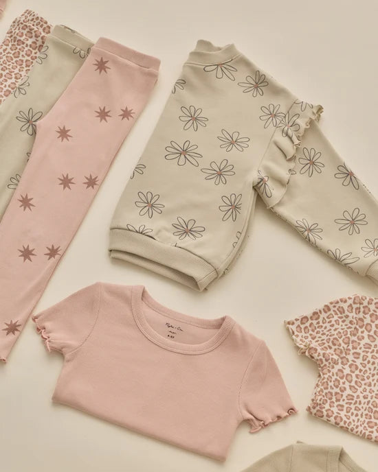 Rylee + Cru Pistachio Big Daisy | Ruffle Sweatshirt