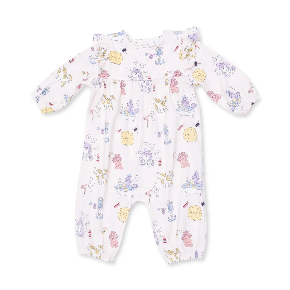 Angel Dear Pink | Spa Dogs Ruffle Sleeve Snap Romper