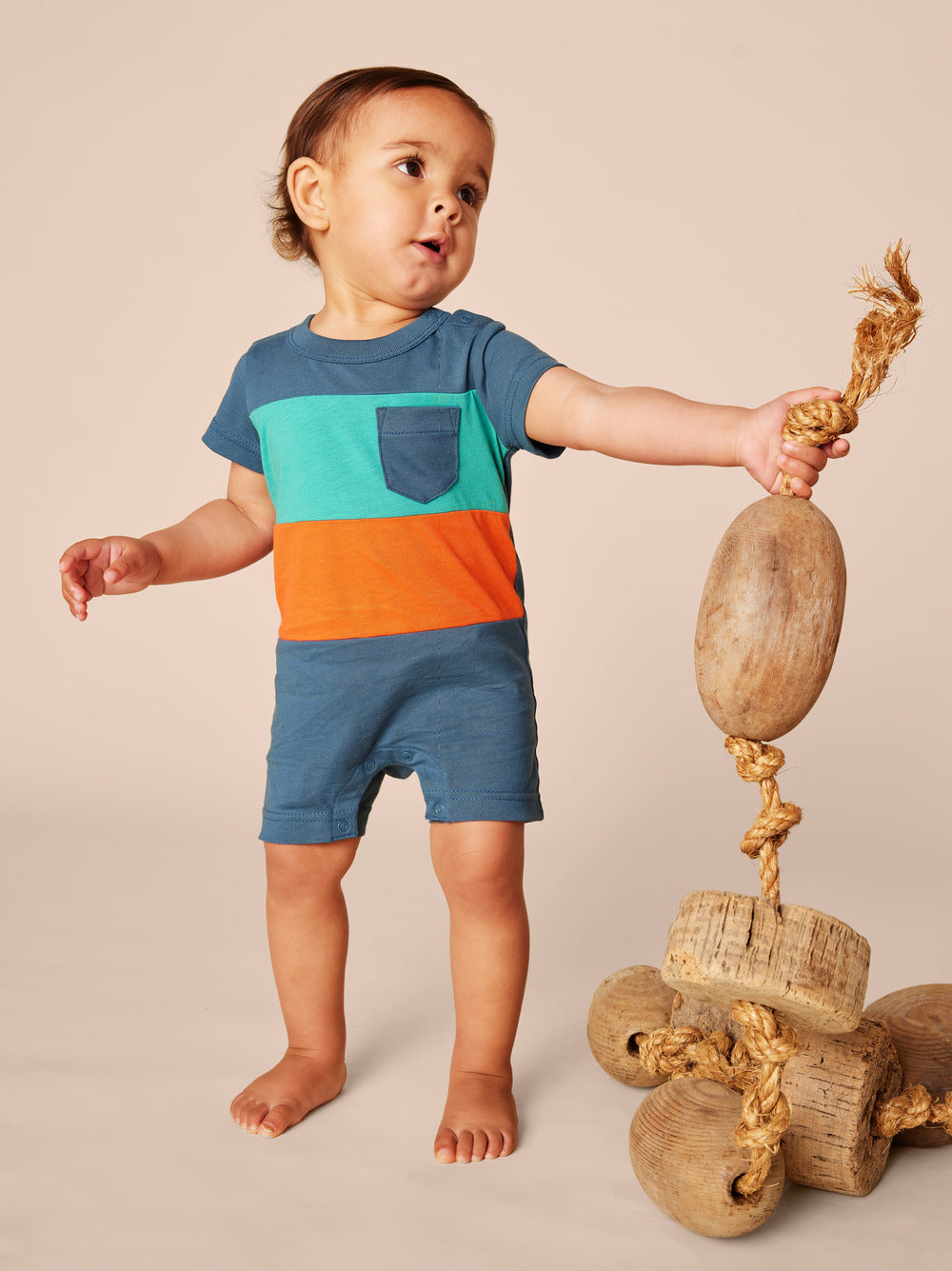 Tea Indian Teal | Pop Pocket Romper