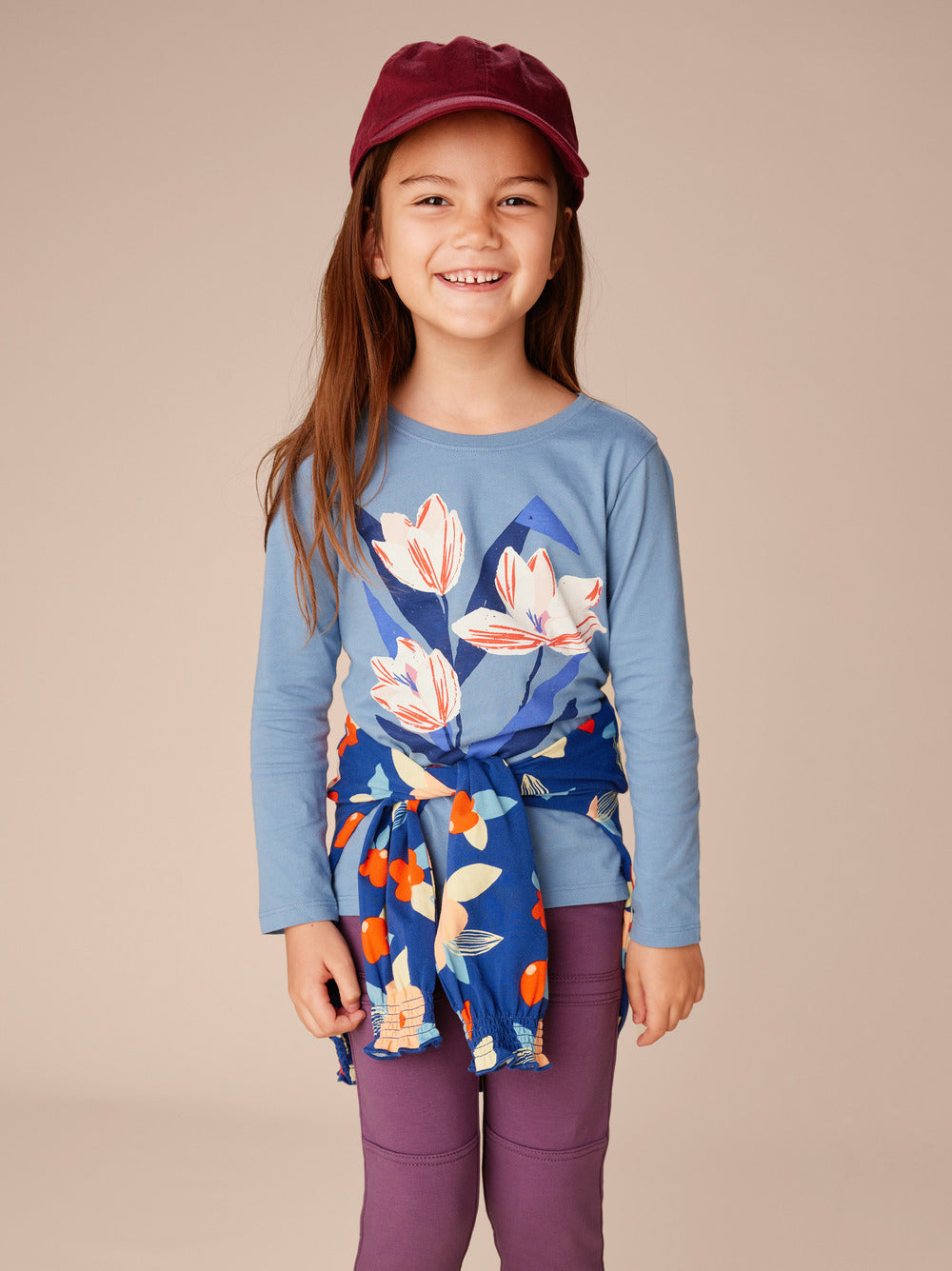 Tea Turkish Coastal Floral | Printed Smocked Hoodie