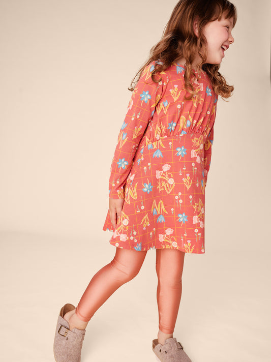 Tea Walk In The Park Floral | Long Sleeve Curved Waist Dress