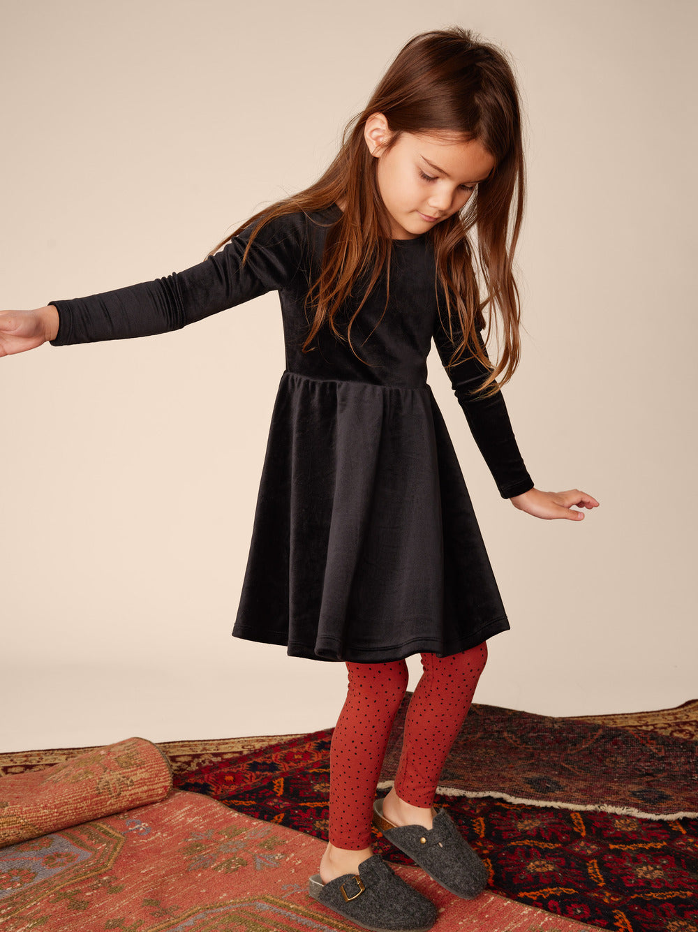 Tea Jet Black | Velour Ballet Dress