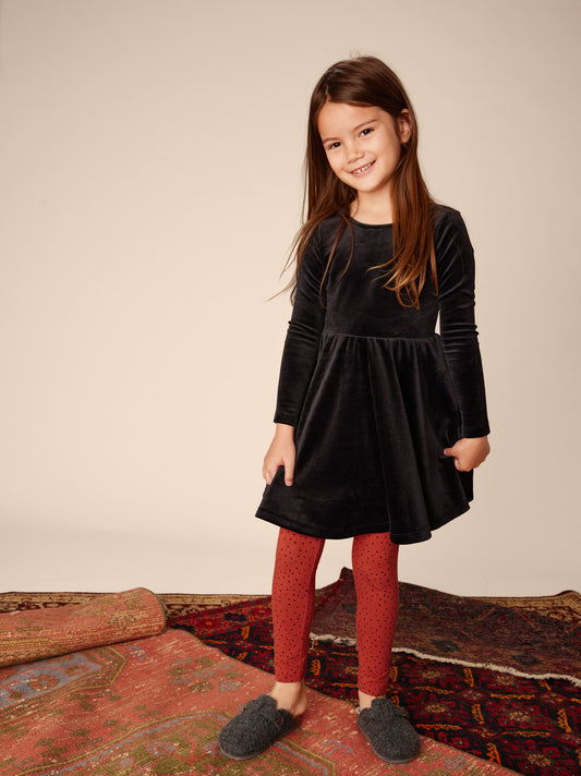 Tea Jet Black | Velour Ballet Dress