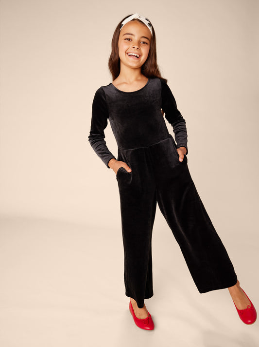 Tea Jet Black | Just For Kicks Velour Jumpsuit