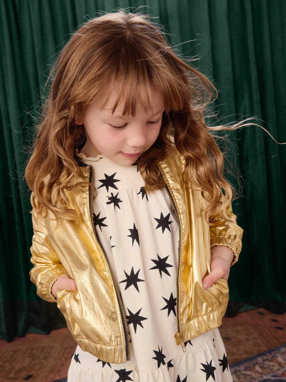 Tea Metallic Gold | Bomber Jacket