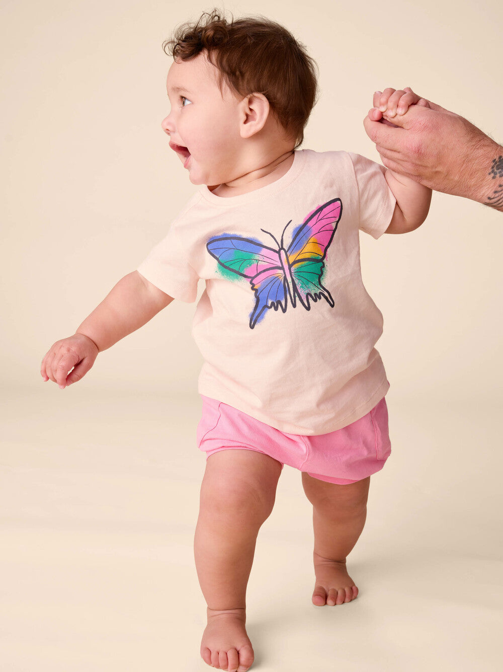 Tea Creole Pink | Graffiti Butterfly Graphic Tee