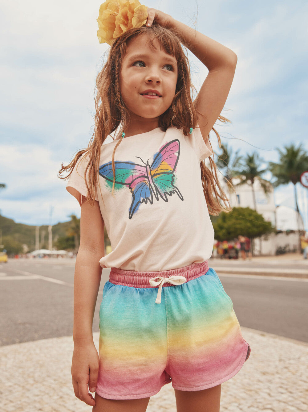 Tea Creole Pink | Graffiti Butterfly Graphic Tee