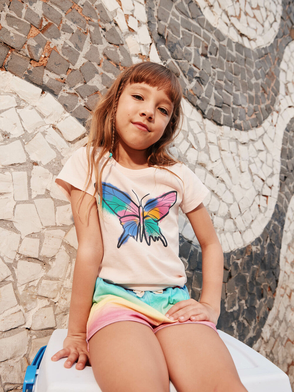 Tea Creole Pink | Graffiti Butterfly Graphic Tee