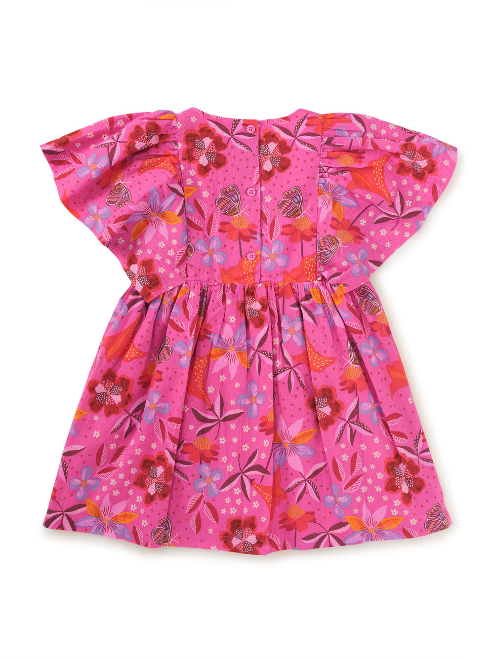 Tea Brazilian Painted Floral | Butterfly Sleeve Twirl Dress