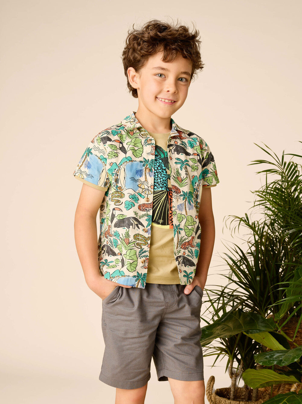 Tea Rio Animal | Printed Camp Shirt