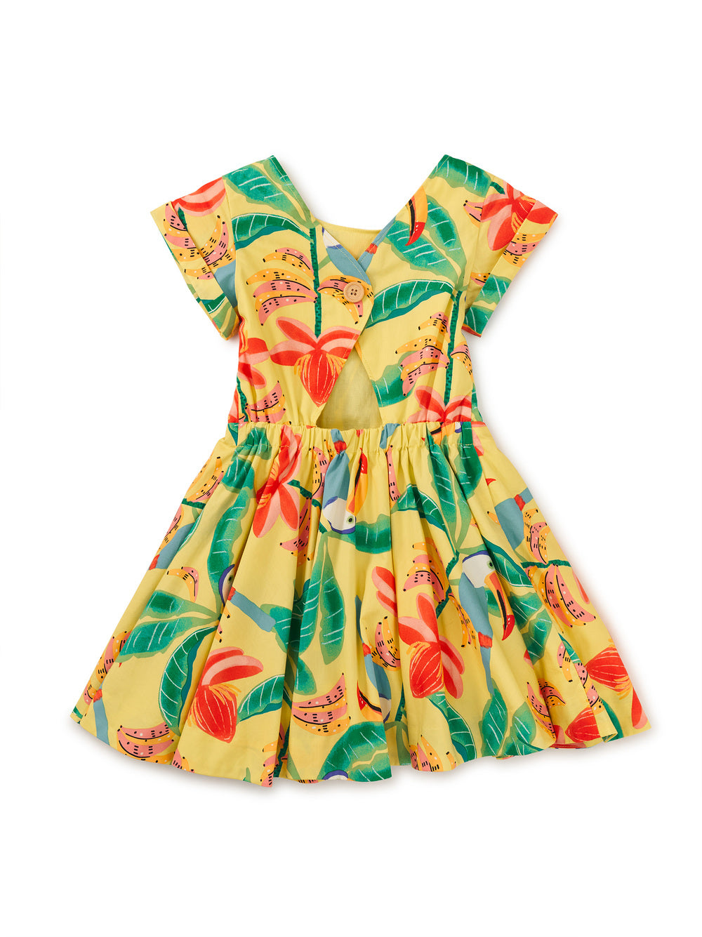 Tea Toucan Banana Tree | Button Back Skirted Dress