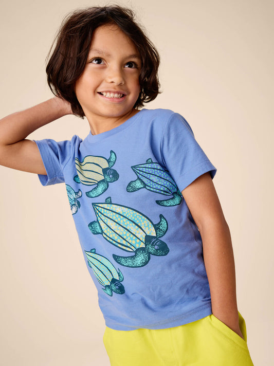 Tea Blue Yarrow | Leatherback Turtles Graphic Tee