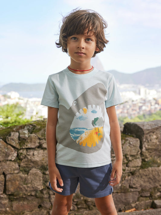 Tea Blue Glow | Shark Bite Beach Graphic Tee