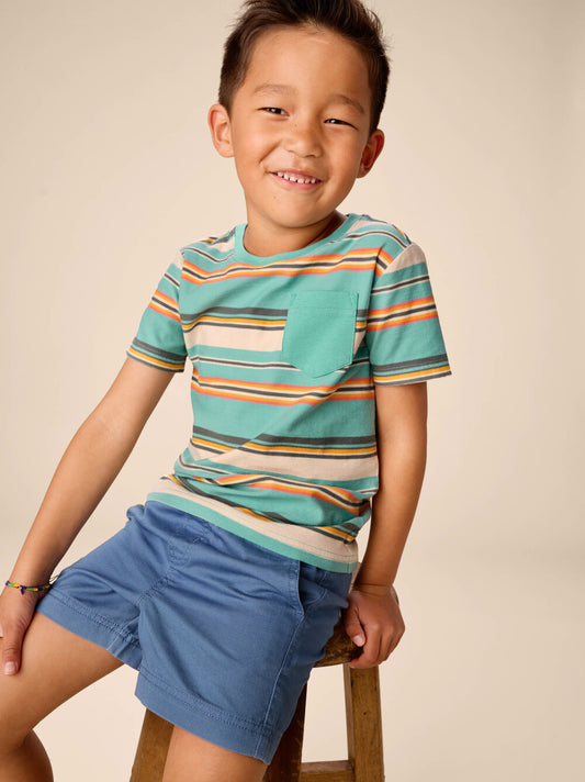 Tea Patina | Stripe Pocket Tee
