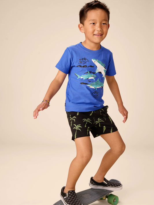Tea Majorelle Blue | Shark Play Graphic Tee