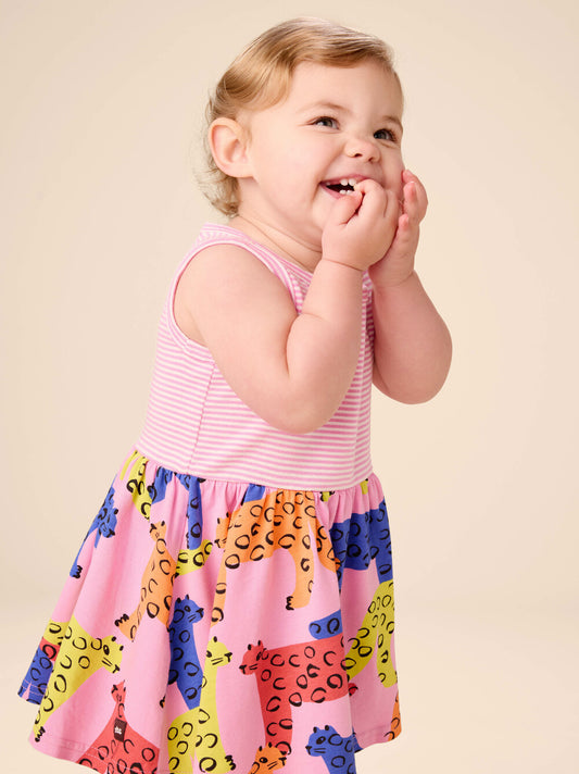 Tea Bright Jaguars | Print Mix Tank Skirted Dress