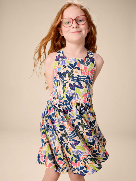 Tea Amazon Rainforest Floral | Strappy Back Skirted Dress