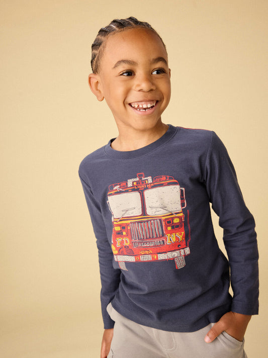 Tea Indigo | Fire Truck Graphic Tee