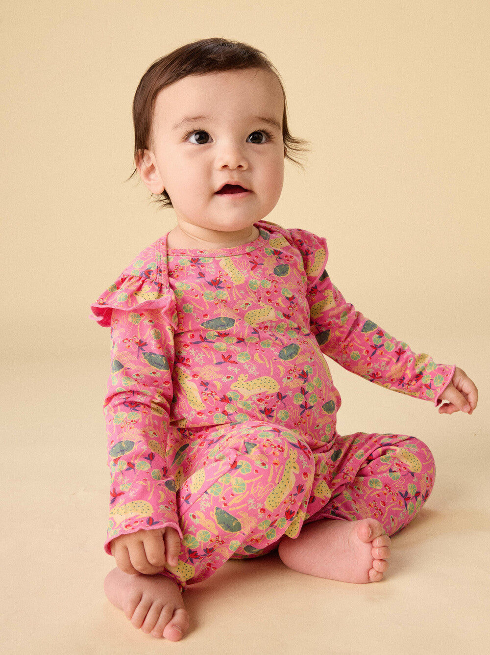 Tea Rabbit & Turtle Folktale | Ruffle Shoulder Romper