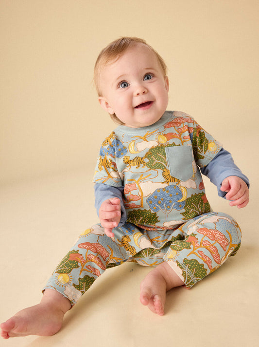 Tea Sun & Moon | Layered Button-Up Romper