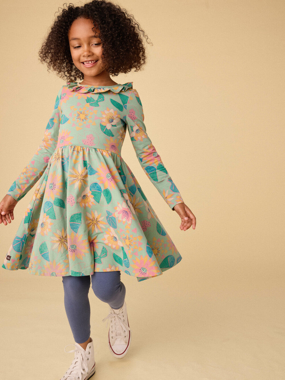 Tea Chalk Water Lillies | Ruffle Collar Ballet Dress