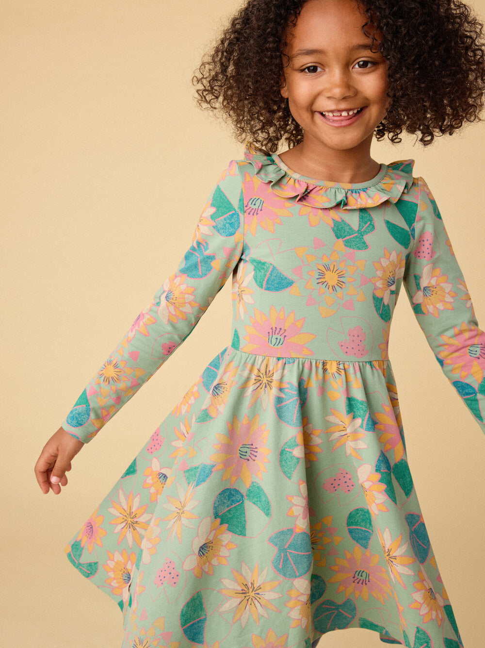 Tea Chalk Water Lillies | Ruffle Collar Ballet Dress