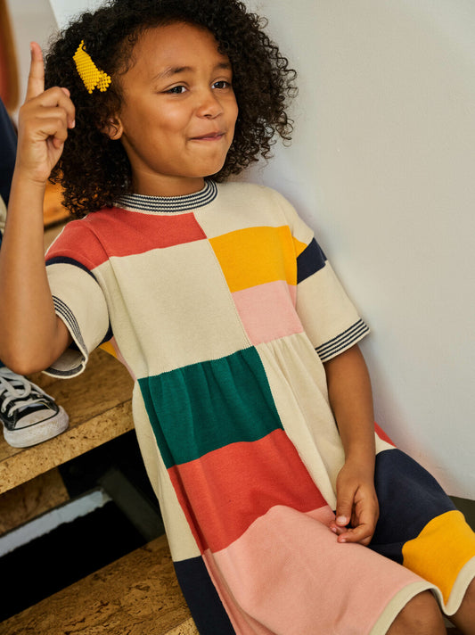 Tea Almond | Colorblock Sweater Dress