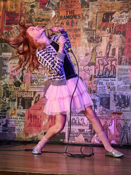 Tea Cherry Blossom | Layered Dot Tulle Skirt