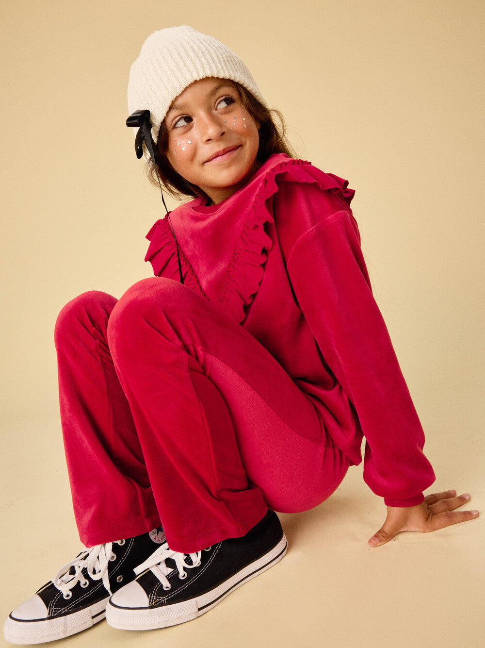 Tea Red Wagon | Very Velour Flare Pants