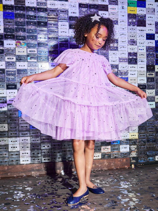 Tea Shimmer Sky | Tiered Tulle Sparkle Dress