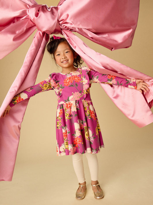 Tea Tiger & Peony | Ruffle Shoulder Ballet Dress