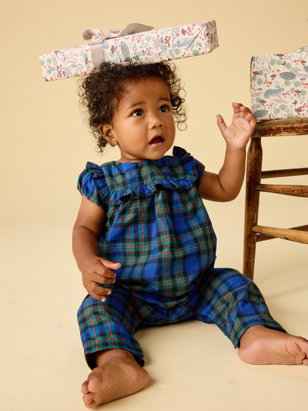 Tea Busan Holiday Plaid | Ruffle Romper