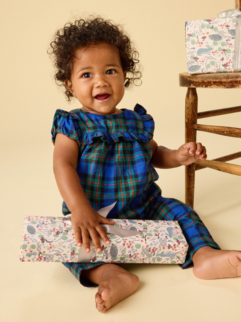 Tea Busan Holiday Plaid | Ruffle Romper