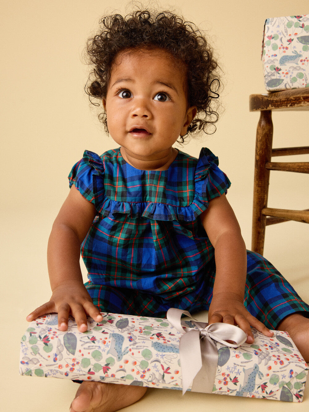 Tea Busan Holiday Plaid | Ruffle Romper