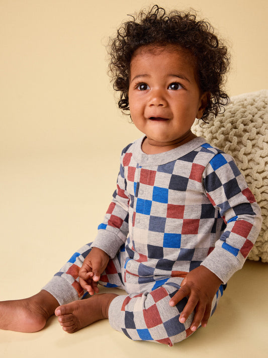 Tea Multicolored | Long Sleeve Snap Front Romper