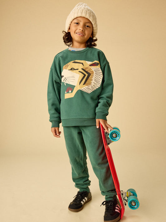 Tea Jungle | Embroidered Tiger Popover