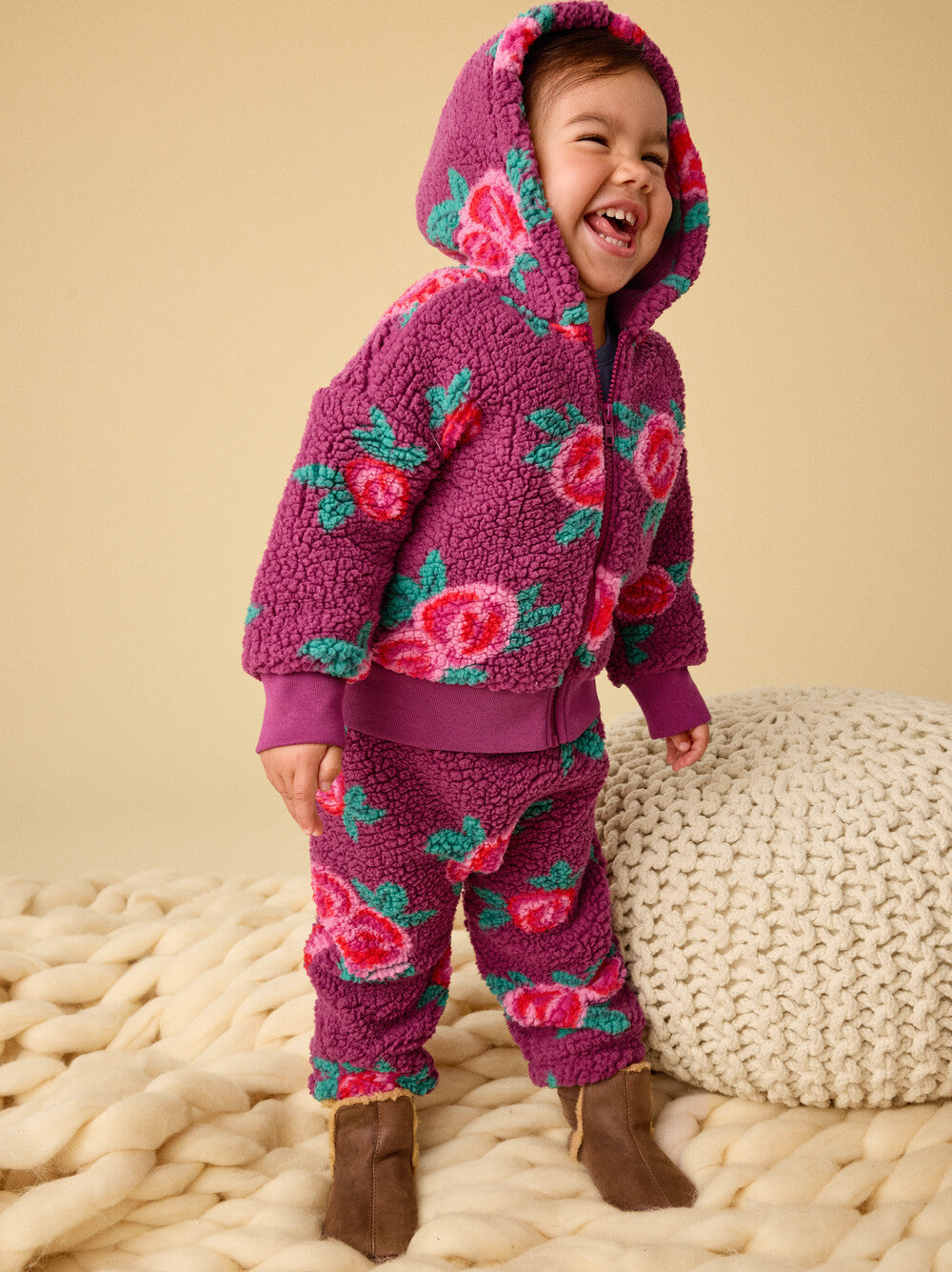 Tea Painted Rose | Teddy Fleece Hoodie