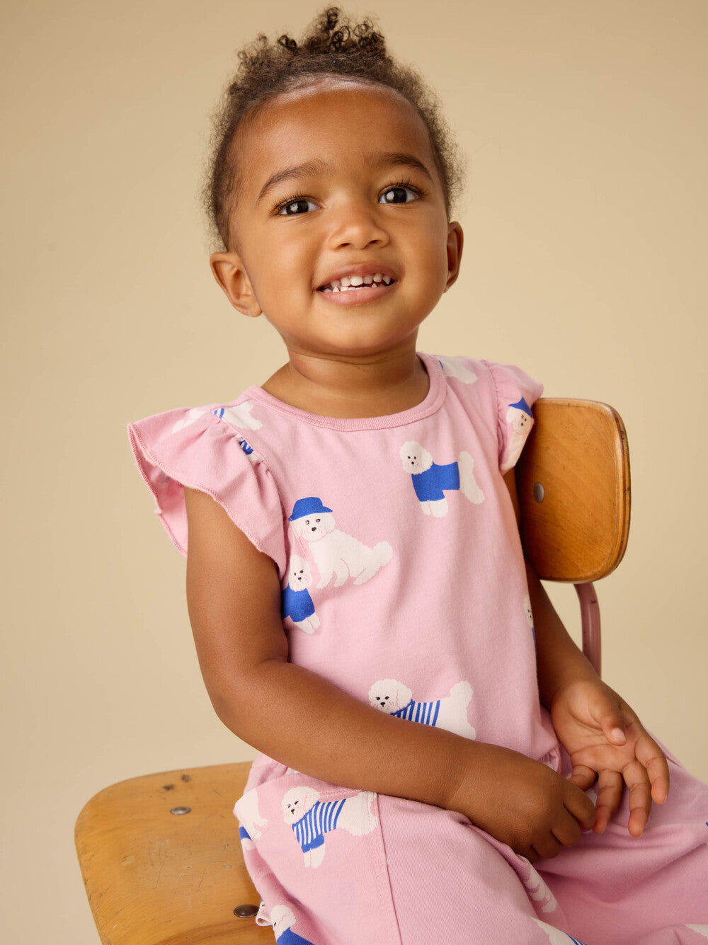 Tea Spanish Water Dog | Flutter Sleeve Pocket Dress