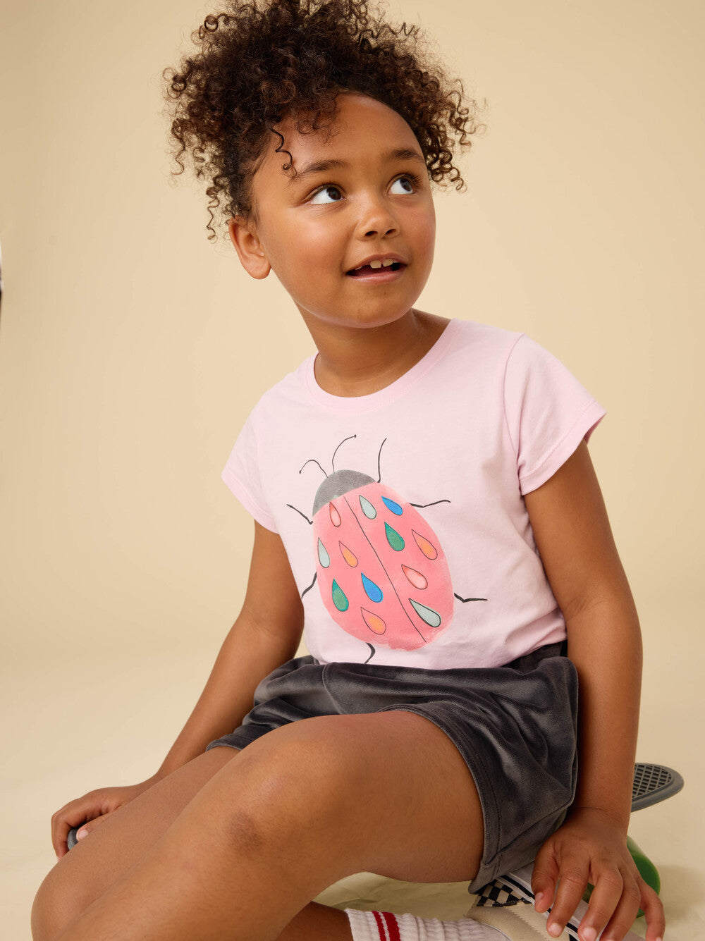 Tea Pink Lady | Rainy Ladybug Graphic Tee